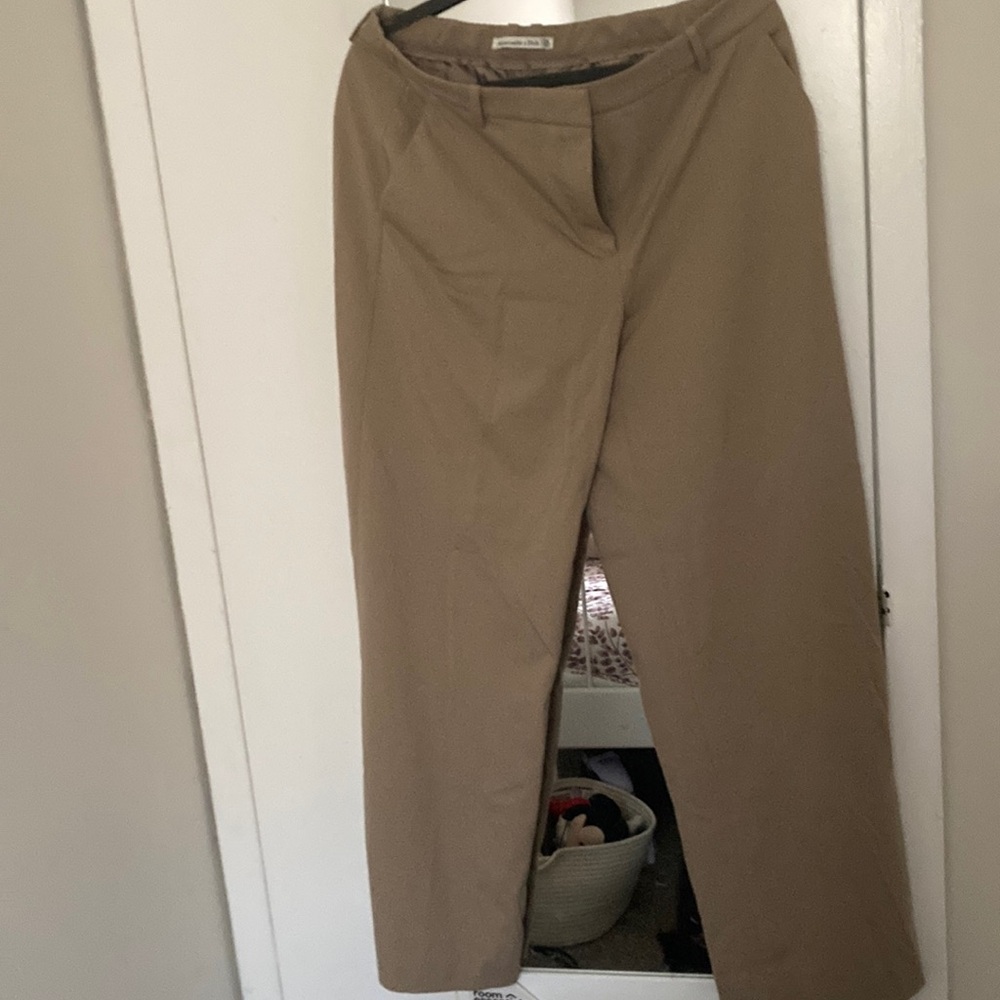Abercrombie & Fitch Tan Straight-Leg Trousers